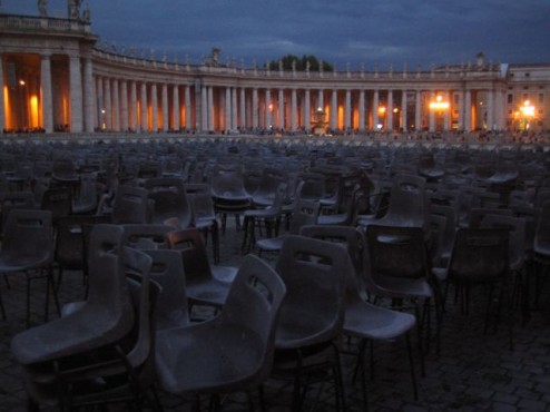 Empty St Peter's Square, Vatican City, after the Papal audience.