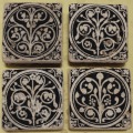 medieval flowers, tile magnet set, sainte chapelle, paris france, medieval tiles, religious iconography, circles and geometric designs, inlaid inlay floor tiles