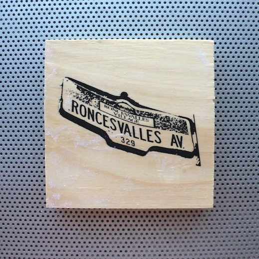 roncesvalles, ronce, roncy, roncey, hipster, roncesvalles avenue, fashion pins, wood brooch, pinback accessories, toronto street signs, handmade art pin, etsy seller, wood coin pins, toronto the good,