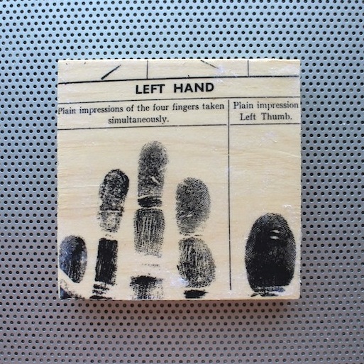 Sinister left hand of a murderer fingerprints