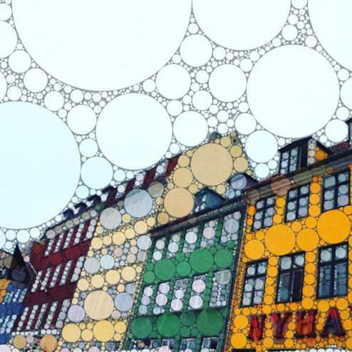 Nyhavn street in Copenhagen, Denmark painted by Percolator