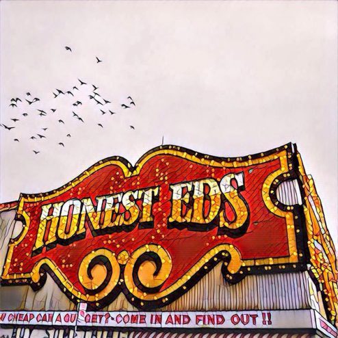 Honest Ed's signage in Toronto, Canada