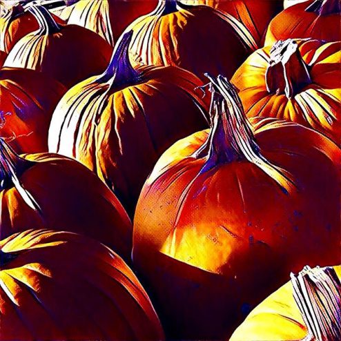 Prisma filter, pumpkins in autumn, Hamilton Ontario Canada
