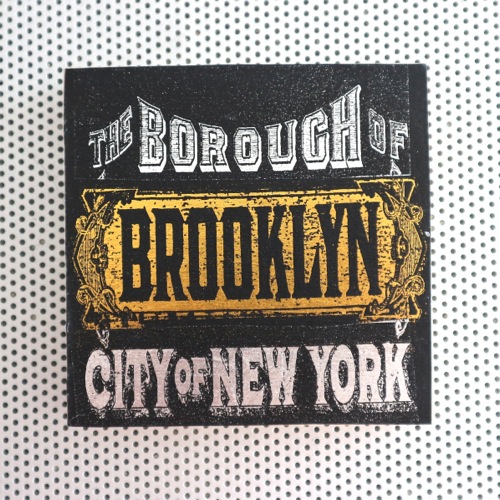 brooklyn new york, brooklyn ny, nyc, new york city, vintage signage, borough of brooklyn, city of new york, brooklyn bridge, gold and silver, black foil, 19th century