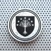 For Gondor! 1.5" handmade Lord of the Rings Aragorn tree art pin badge artwork print foil print black silver decor flair button pinback - Image 6