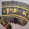 Game of Thrones set of 10 bookmarks Greyjoy banner flags fantasy art print symbols in metallic gold foil on black card for books - Image 5