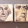 Right Hand Men Alexander Hamilton Thomas Jefferson George Washington / set of 3 2 inch stone tile magnets / history teacher locker art - Image 2