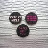 Feminist 3 magnet set / 1.5" wood coin magnets in metallic pink on black design / office decor cubicle fridge magnet refrigerator decor - Image 2