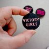 Feminist 3 magnet set / 1.5" wood coin magnets in metallic pink on black design / office decor cubicle fridge magnet refrigerator decor - Image 5