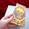 Floral Skull Plaque / gold and purple handmade antique anatomical artwork / Gothic home decor / Botanical creepy wall art / Memento mori - Image 3