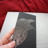 Cawing Raven gothic plywood plaque / black & silver OOAK handmade foil wall art / Nevermore Edgar Allen Poe / Muginn Odin black crow bird - Image 2