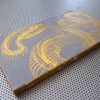 Snake Skeleton Plaque gold & gray OOAK handmade wood block photo vintage Gothic anatomy poster print wall desk art viper decor taxidermy - Image 4