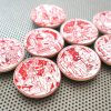 Shakespeare plays set of 8 fridge magnets in metallic red foil / handmade wood coin magnets for English drama student teacher gifts - Image 5