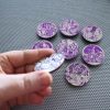 Shakespeare plays set of 8 fridge magnets in metallic purple foil / handmade wood coin magnets for English drama student teacher gifts - Image 4