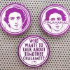 Timothee Chalamet set of 3 1.5" pinback buttons fan celebrity Handmade Call Me By Your Name art Beautiful Boy badge Chalamaniac purple white - Image 3