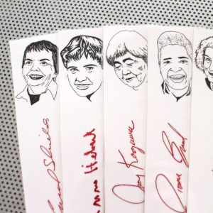 Canadian Women Poets bookmarks set of 9 / Poetry writers authors of women portraits Atwood Hebert Smart Joe Joy Shields book mark red white