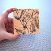 Vintage Ivy Vine print / 4 inch black & white OOAK wood block botanical photo / vintage antique boho woodcut / handmade plant wall desk art - Image 3