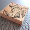 Vintage Ivy Vine print / 4 inch black & white OOAK wood block botanical photo / vintage antique boho woodcut / handmade plant wall desk art - Image 2