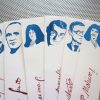 French Playwrights bookmarks set of 9 portraits great classical plays stage comedy drama blue and red bookmark Hugo Moliere Racine Corneille