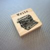 Type Writer / 4" handmade wood block photo artwork desk art Remington Underwood Olympia typography font typewriter author fiction inspire - Image 4