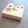 Vintage Gingko Leaf print / 4 inch black & white OOAK wood block botanical photo / vintage antique boho woodcut / ginko plant wall desk art - Image 2