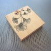 Vintage Gingko Leaf print / 4 inch black & white OOAK wood block botanical photo / vintage antique boho woodcut / ginko plant wall desk art - Image 3