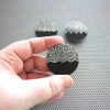 Lace 3 magnet set / 1.5" wood coin magnets in metallic silver on black design / office decor cubicle fridge magnet refrigerator decor - Image 2